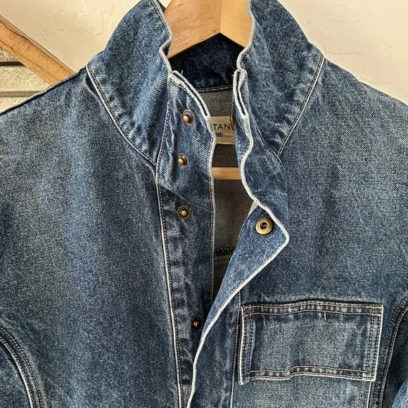 Designer Nili Lotan Classic Blue Denim Jacket - Picture 2 of 4